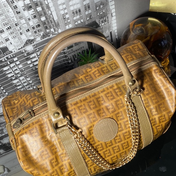 Authentic Fendi Zucca Monogram Boston Bag - Picture 6 of 17